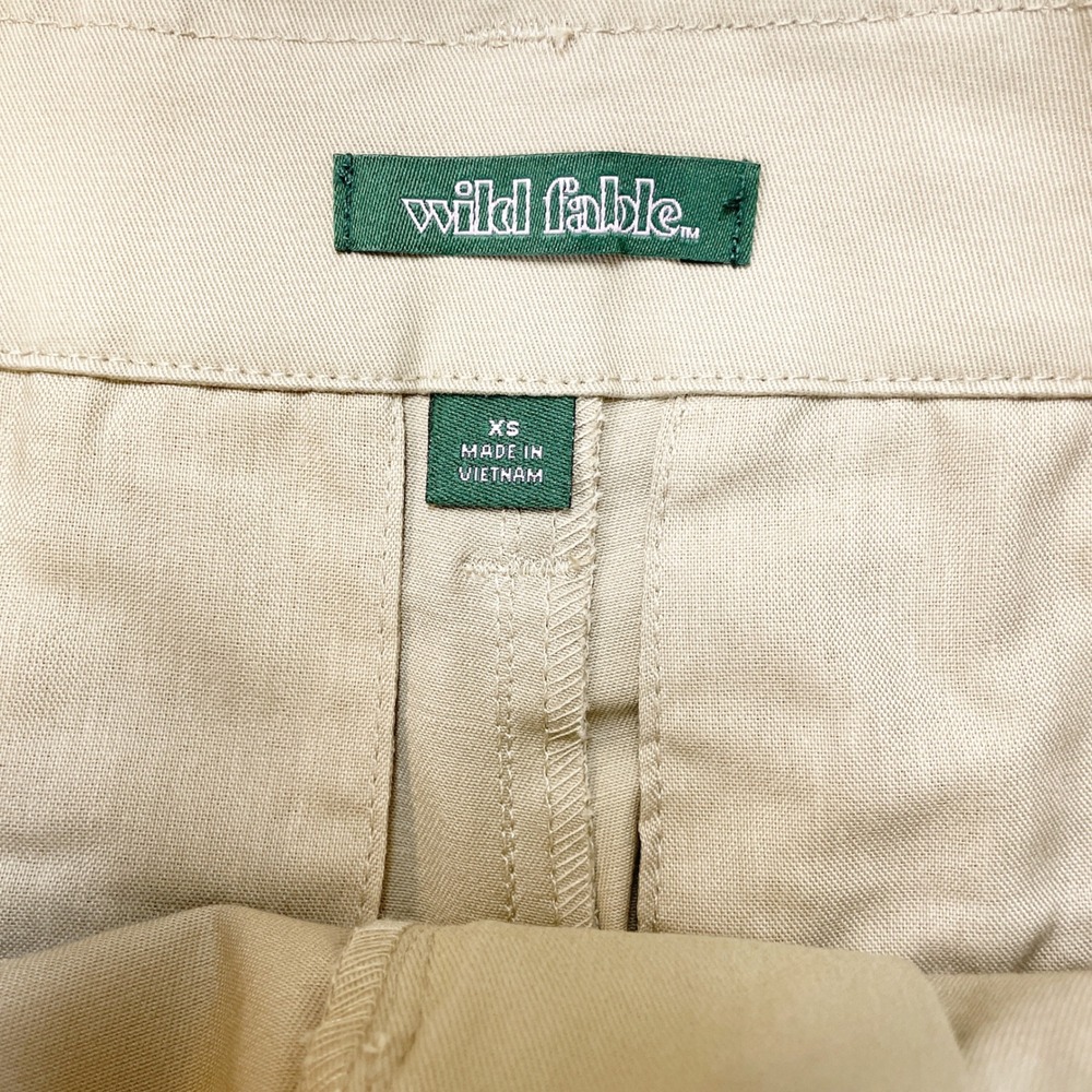 Wild Fable Women's Beige Khaki Wide Leg Raw Hem Waistband Pants Size XS - Picture 7 of 7